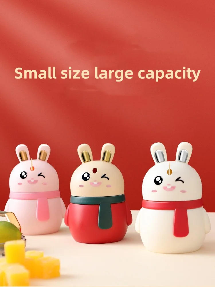 Description Picture 2 of itemCute Rabbit Toothpick Box Toothpick Dispenser Ceative Push Press Type Toothpick Jar Holder Household Convenient Gift Home Gadget