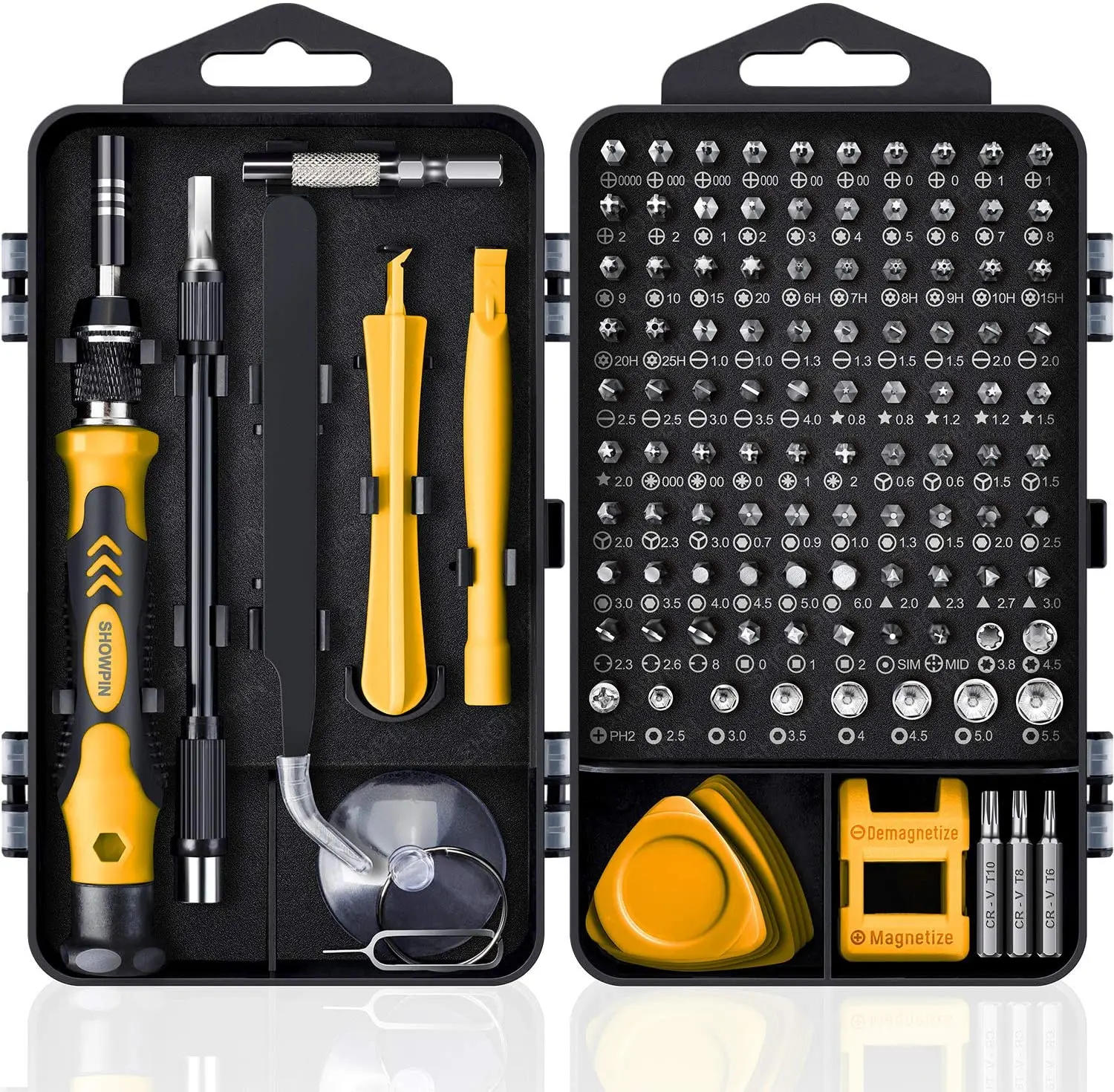 Description Picture 4 of item135 IN 1 Mini Precision Screwdriver Set Bag Magnetic Handle Multi Bits Kit Pocket Carry Repair Tool for iPhone Phone Watch Clock