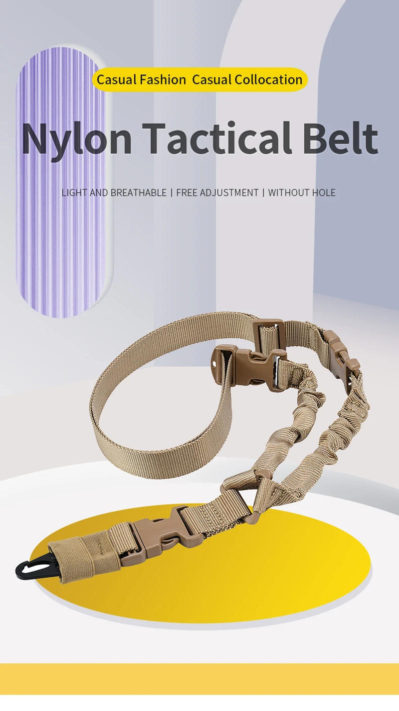 Description Picture 2 of itemTactical Gun Single Point Sling Adjustable Bungee Rifle Shoulder strap length for Airsoft Hunting Accessories Strap