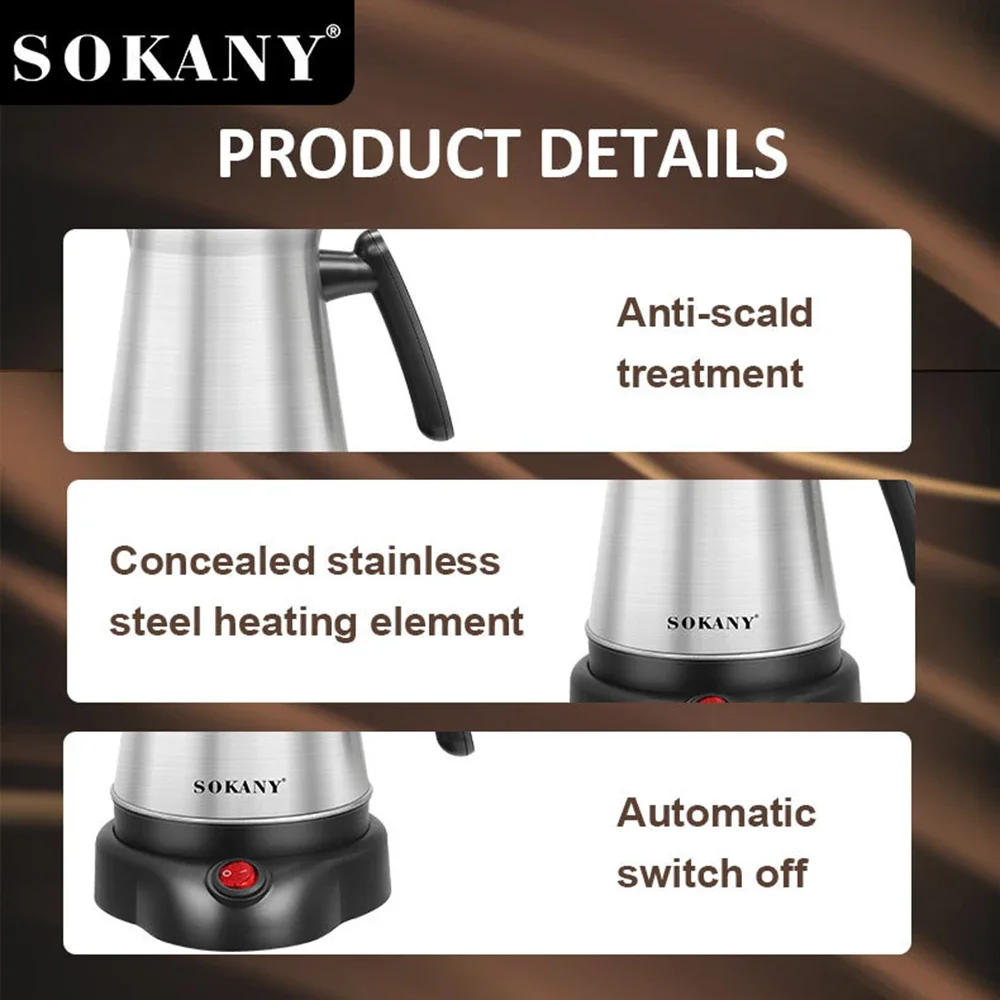 Description Picture 5 of itemTurkish Electric Coffee Maker Machine,5 To 6 Cup Brewing Capacity,Stainless Steel,   for Delicious Turkish & Greek Coffee,800ML