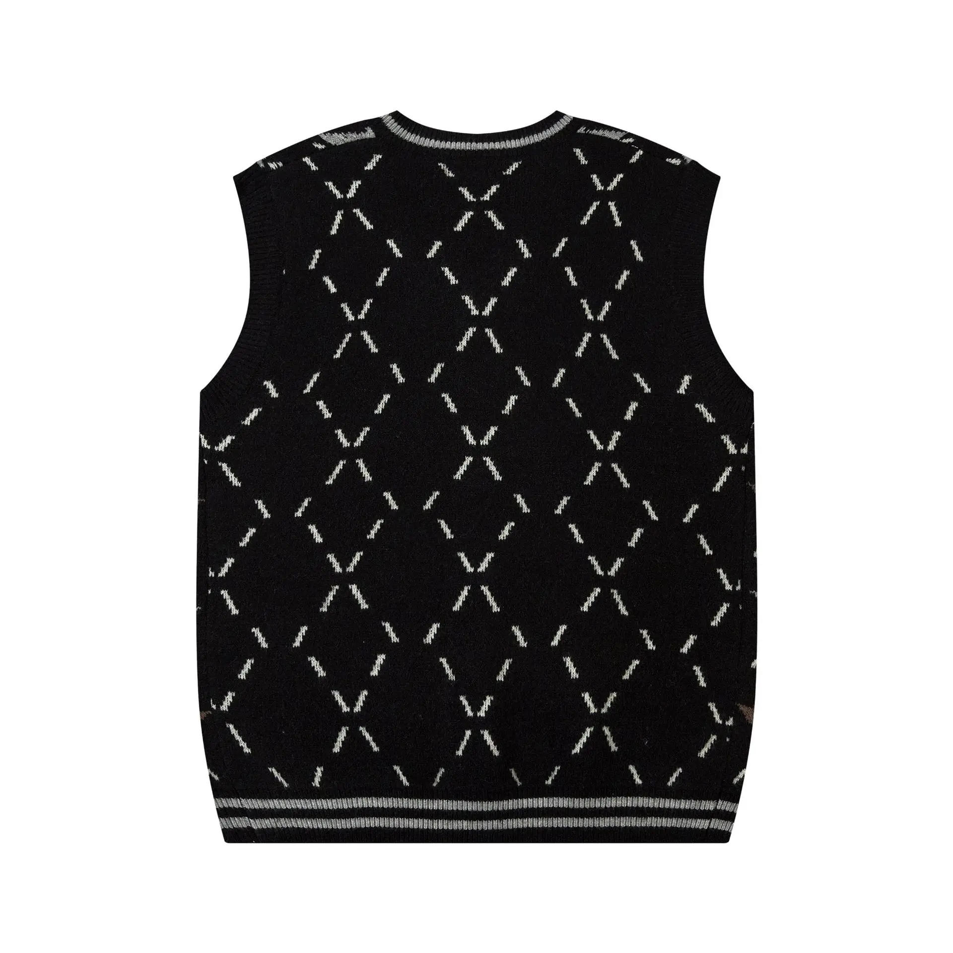 Description Picture 5 of itemHarajuku Knitted Vest Sweaters Men Women Star Printed Casual Sleeveless Sweater Japanese College Style Loose Jumper Autumn Tops