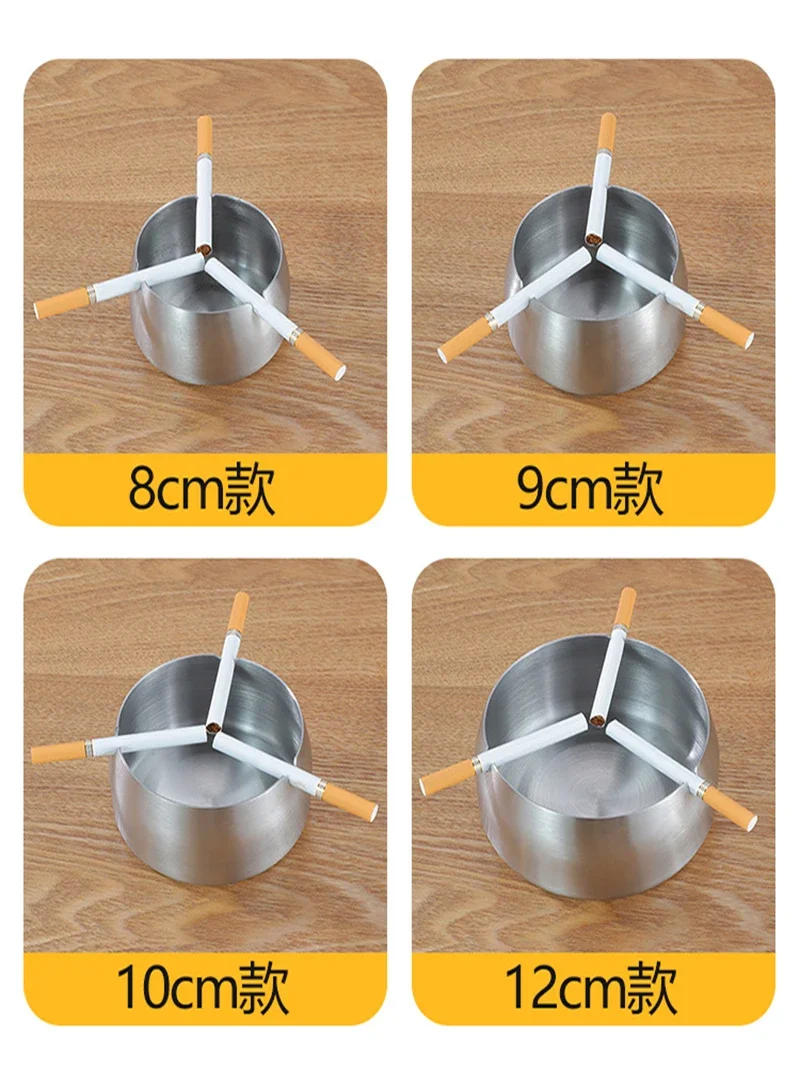 Description Picture 6 of itemStainless Steel Cigarette Ashtray, Circular, Anti Drop, Home, Bedroom, Office, Desktop, Windproof