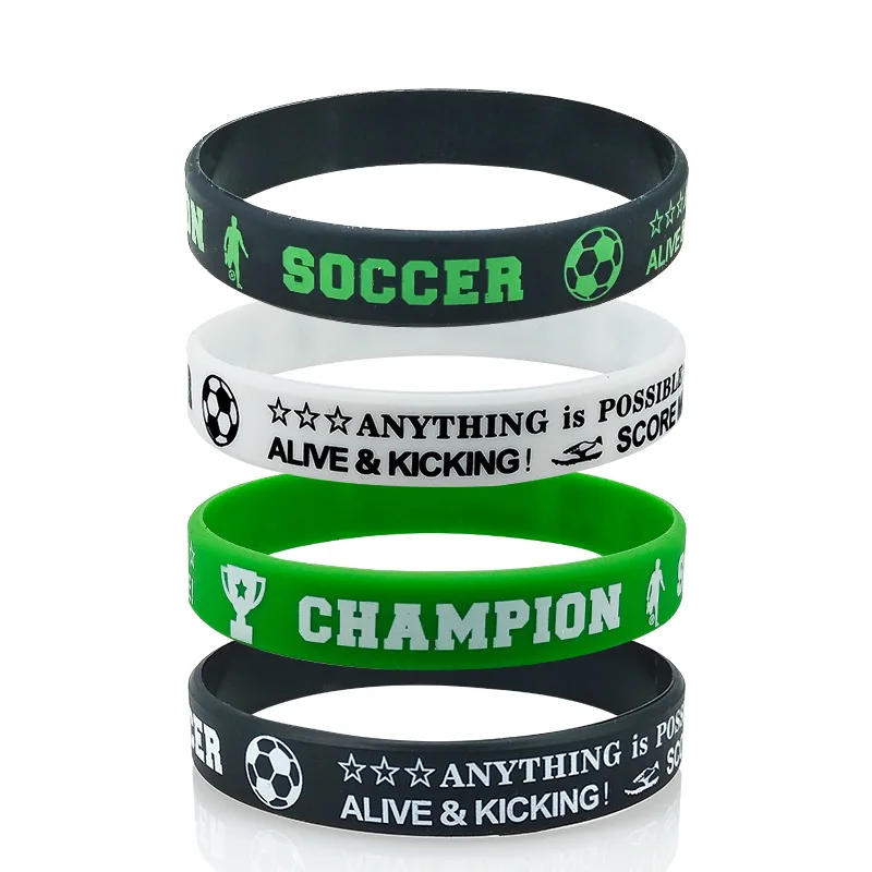 Description Picture 4 of itemFootball Party Favors Soccer Silicone Bracelets Sports Theme Bracelet Happy Birthday Party Decor Kids Adult Boy Party Supplies