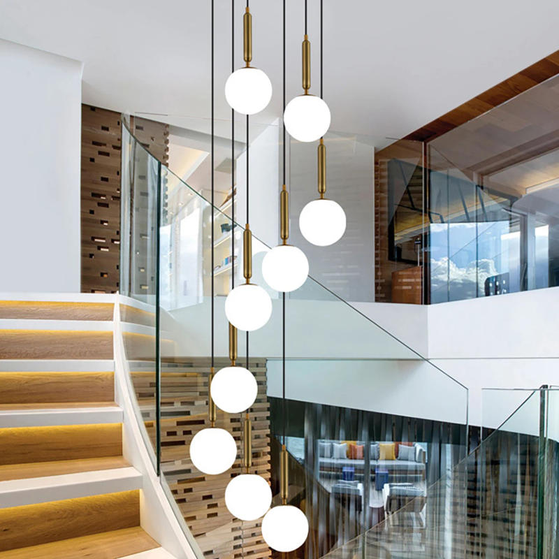 Description Picture 6 of itemGlass pendant light gold bedroom light metal restaurant atmosphere pendant light complimentary light bulb