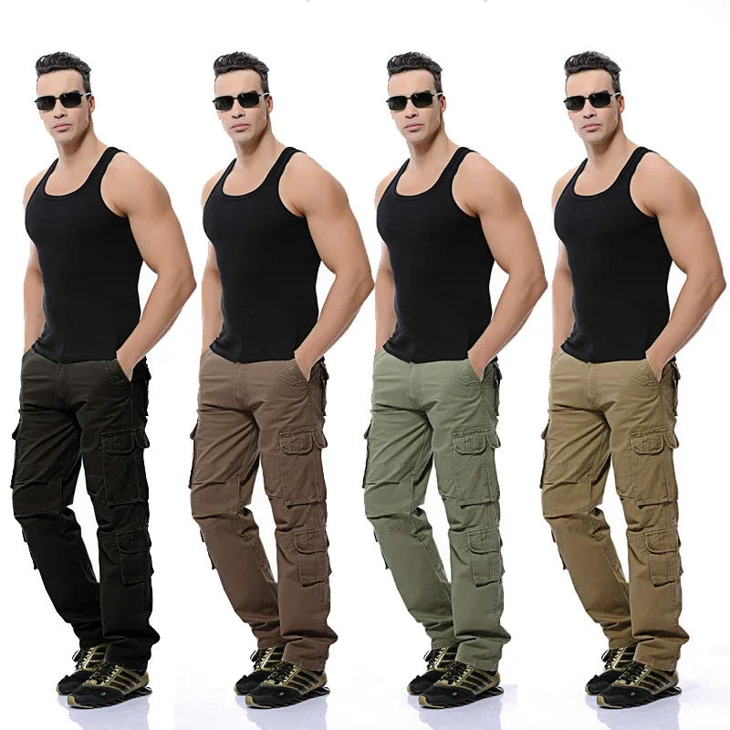 Description Picture 5 of item2023 New Men Cargo Pants Mens Loose Army Tactical Pants Multi-pocket Trousers Pantalon Homme Big Size 46 Male Military Overalls