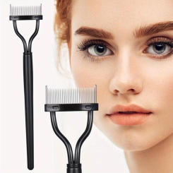 Eyelash Separator Tool Steel Teeth Lash Comb Eyebrow Eye Lash Brush With Cover Arc Design Mascara Comb for Women Eyes Makeup