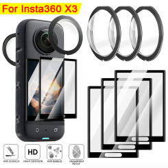 For Insta360 X3 Tempered Glass Screen Protectors HD Clear Lens Films for Insta 360 X3 Camera Full Coverage Protective Films
