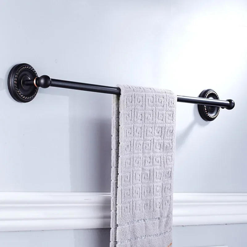 Description Picture 2 of itemBlack Brass Wall Mounted Bathroom Single Towel Shelf Rack Holder Bath Towel Hanger Bar Towel Rail Bathroom Accessories
