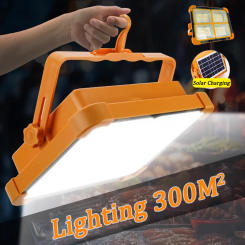NEW LED Solar Floodlight USB Rechargeable Emergency Camping Lantern Waterproof Outdoor Portable Searchlight Spotlight Flood Lamp