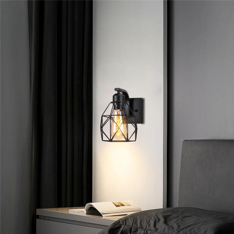 Description Picture 4 of itemAmerican Retro Sconce Wall Lamp Modern Loft Bedside Lights E27 Plated Iron Industrial Home Decor Lighting Fixtures Luminaria