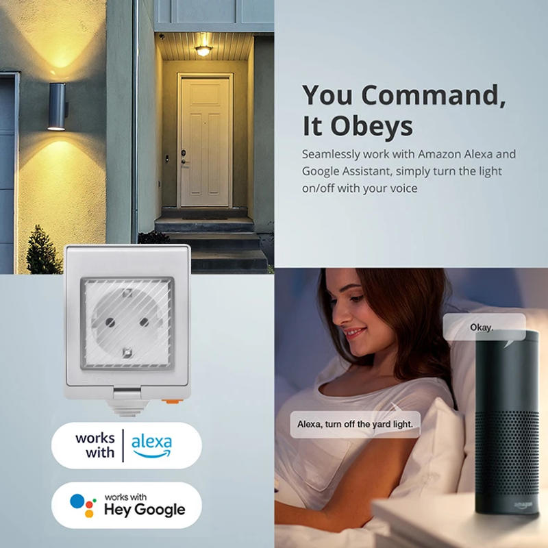 Description Picture 4 of itemAvoir IP55 Waterproof Electrical Outlets Cover Tuya Wifi Connected Wall Power Socket EU Standard Plugs With Timer Home Appliance