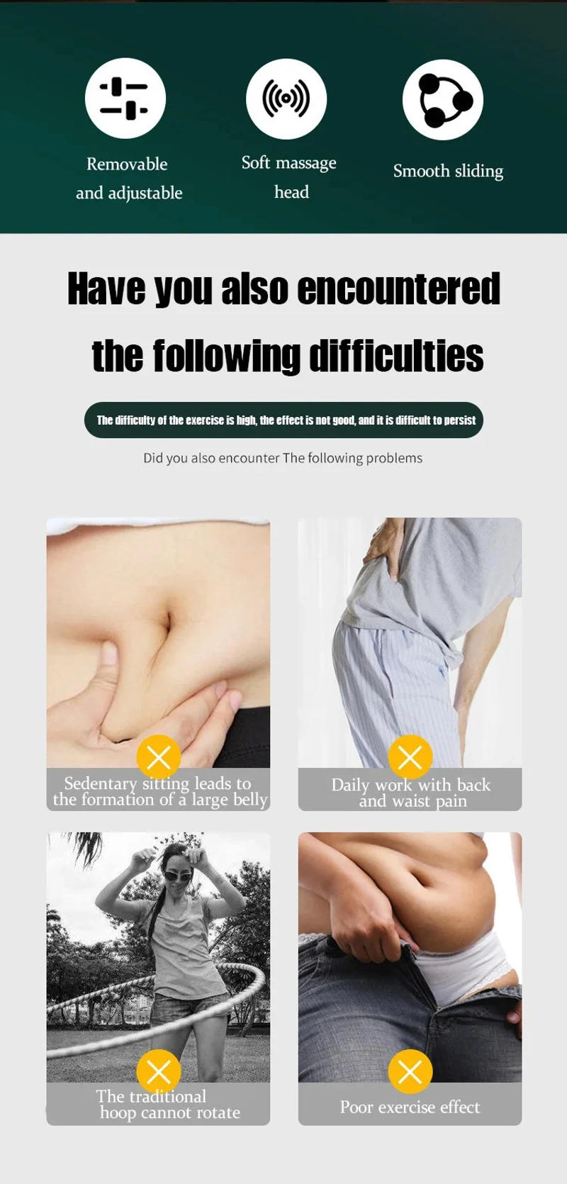 Description Picture 3 of itemHome Workout Enhancer：Adjustable Detachable Hula Circle Sport Hoops for Full-Body Fitness Core，Tightening and Smart Weight Loss