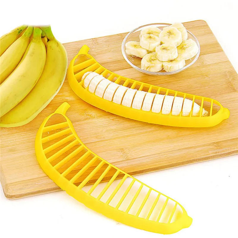 Description Picture 4 of itemKitchen Gadgets Plastic Banana Slicer Cutter Fruit Vegetable Tools Salad Maker  Chopper    Cooking Cut
