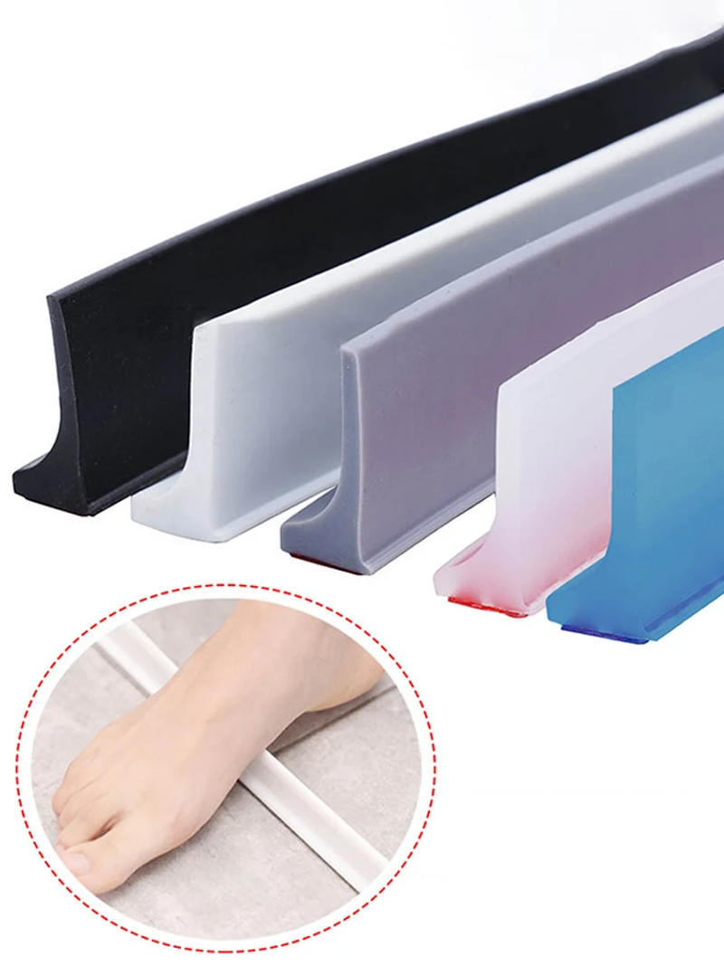 Description Picture 4 of item1Pc Multi-size Kitchen Water Retaining Strip Self-adhesives Door Seal Strip Bathroom Separation Shower Dam Barrier Accessory