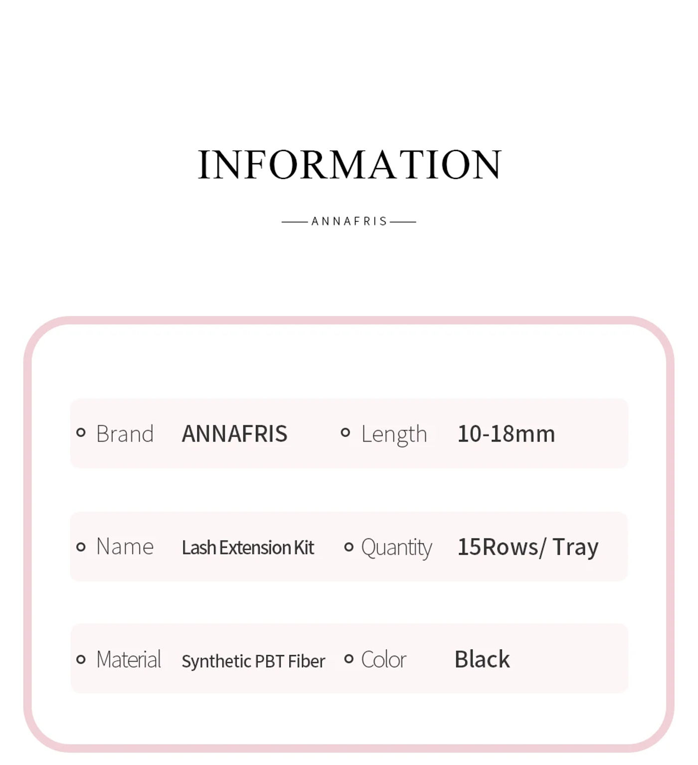 Description Picture 3 of itemANNAFRIS DIY Eyelash Extension Kit Individual Lashes Cluster Eyelashes Full Set False Lash Kit with Bond and Seal