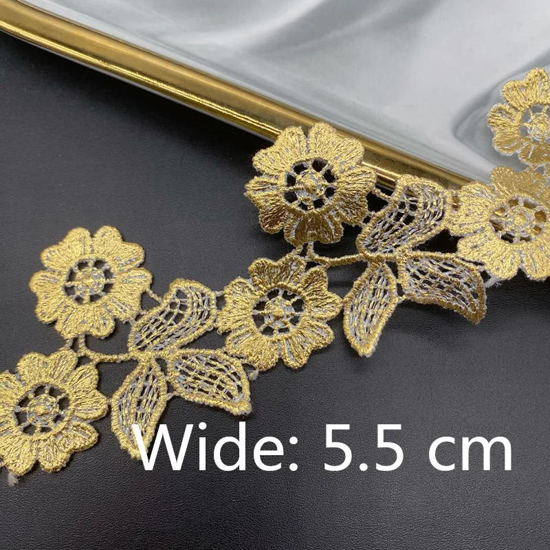 Description Picture 4 of itemFlower Embroidered Lace Trim Ribbon, DIY Handcrafts, Wedding Dress Decorations, 1 Yards
