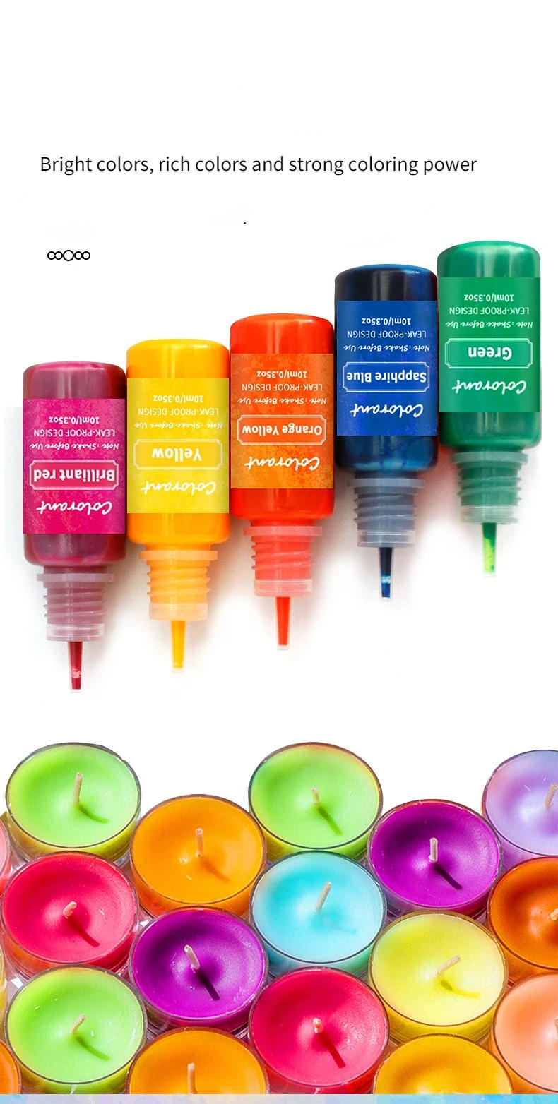 Description Picture 5 of item20 Colors High Concentration Handmade Candle Soap Color Essence Soybean Wax Pigment Aromatherapy Candle Pigment Dye DIY Material