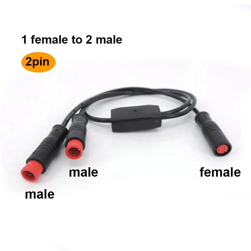 Description Picture 6 of itemWaterproof m8 2 Pin way Y Splitter 1 male female to female male cable Splitter Connector Julet 9mm Signal Sensor  E-bike Motor