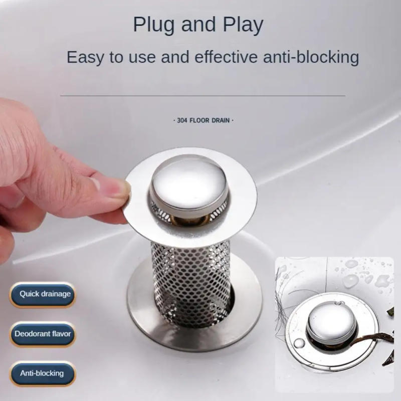 Description Picture 4 of itemMultifunctional Floor Drain Filter Pop-Up Bounce Core Basin Drain Stopper Hair Catcher Shower Sink Strainer Bathroom Accessory