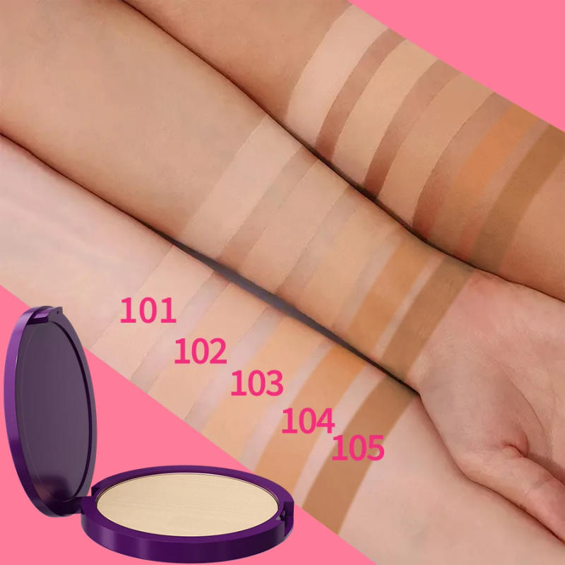 Description Picture 2 of item5 color matte full coverage pressed powder foundation oil control flawless weightless finishing powder makeup for woman gifts