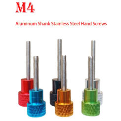 1PCS M4 Aluminum Long Shank Stainless Steel Hand Screws High Head Knurled Hand Screws Step Handle Screws