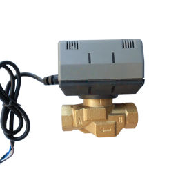 1/2'' 3/4'' 1'' Brass Two Way Motorized Shut-off Valve VC6013 Fan Coil Electric Valve AC220V