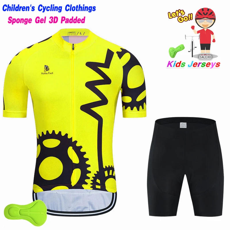 Description Picture 5 of itemNew 2024 Kids Cycling Clothing Bicycle Wear Short Sleeve Jersey with Shorts Set Boy Girl MTB Road Bike Suits Ropa De Ciclismo