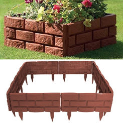 Garden Edging Border Fence Imitation Stones Brick Lawn Plant Flower Grass Support Stake Decorative Edging Outdoor DIY