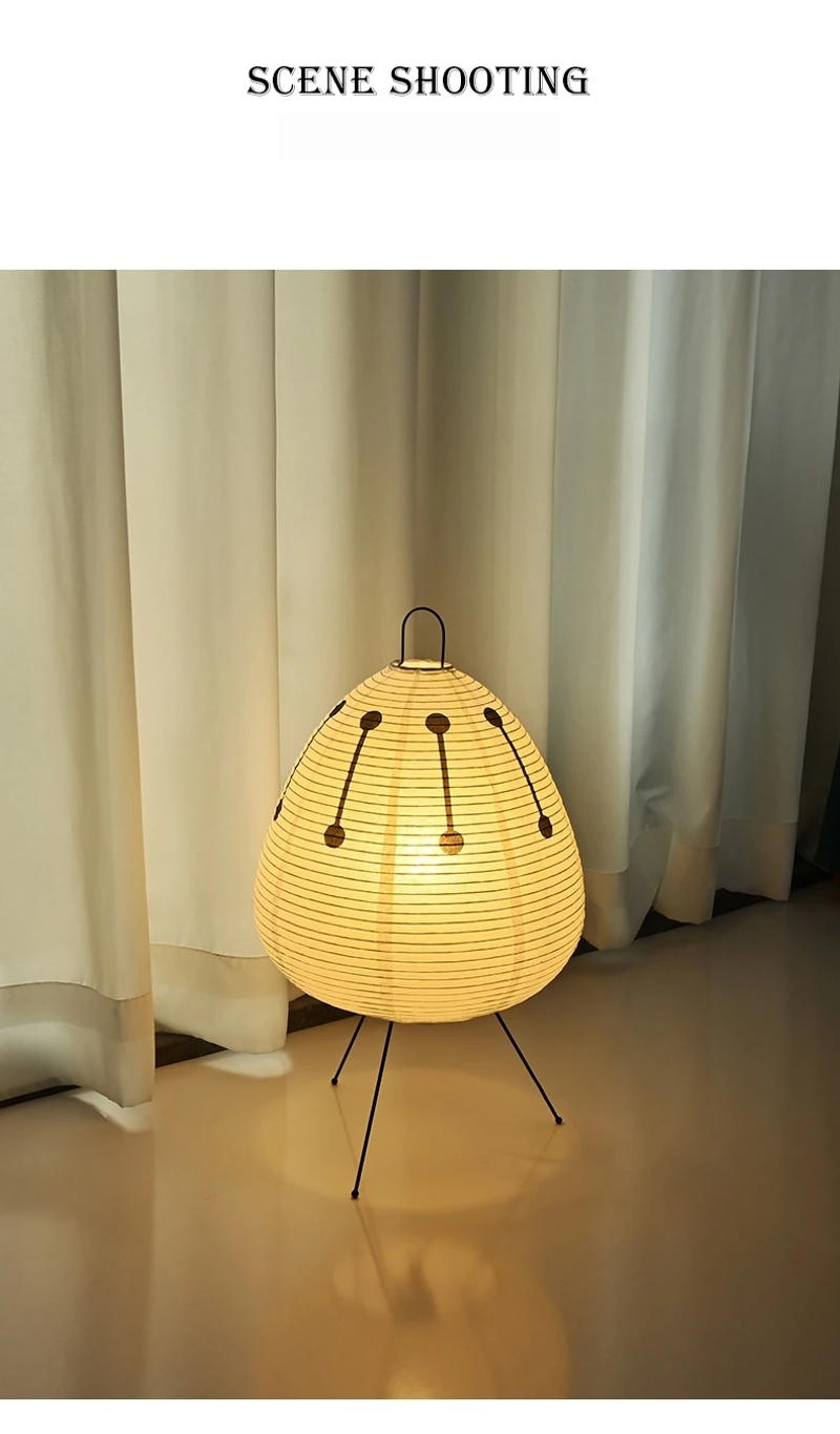 Description Picture 6 of itemRetro Rice Paper Table Lamp Japanese Wabi-Sabi Style Table Lamp Advanced Ambient Lamp Bedside Lamp Home Decorative Balcony Lamp