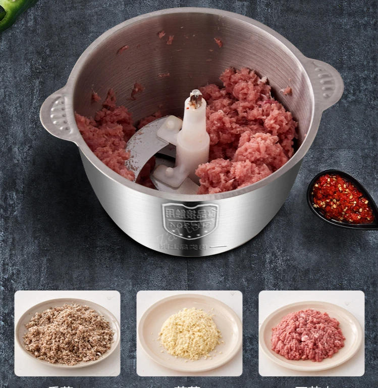 Description Picture 3 of item2 Speed Stainless steel Electric Chopper Meat Grinder Mincer Food Processor Slicer Meat Cutter  Food Chopper Electric