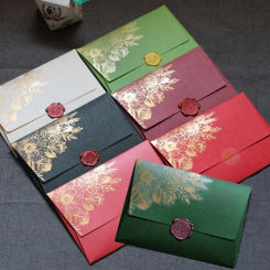 10pcs/lot New High Grade Pearl Paper Envelopes Wedding Invitation Thanks Cards European Bronzing Pattern Envelope Bag