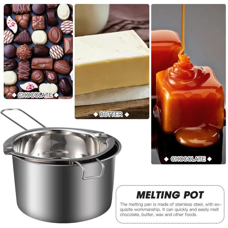 Description Picture 5 of itemPot Melting Boiler Double Chocolate Wax Candy Making Pan Stainless Steel Cheese Butter Soap Pouring Warmer Melt Bowl Fondue