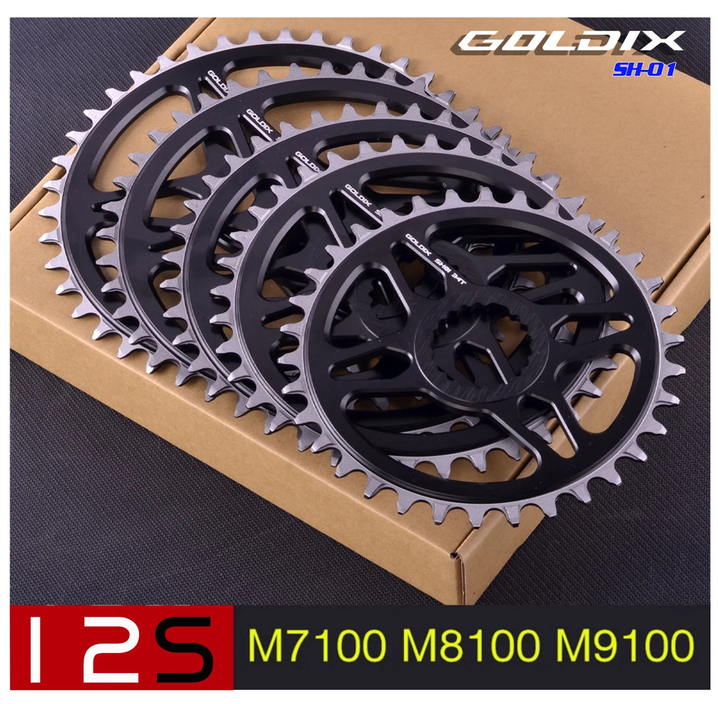 Description Picture 2 of itemGOLDIX Bicycle Chainring for Shimano Deore XT M7100 M8100 M9100 12S Mountain Bike Crankset Wide Narrow Aluminum Alloy Sprocket