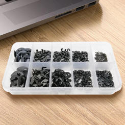 Stainless Steel Shaft External Retaining Ring E Clip M1.5-M10 Sizes 580pcs Steel E Type Clip Opening Snap Ring Circlip Set