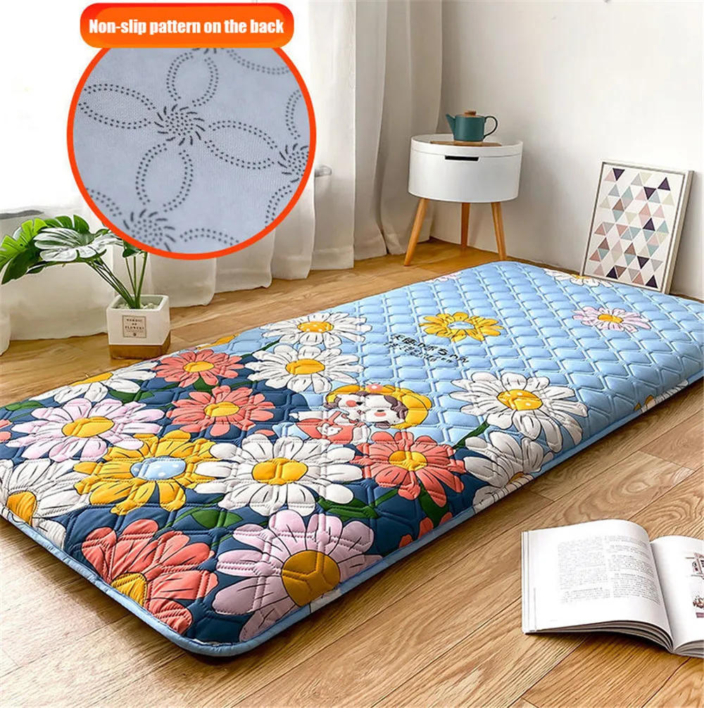 Description Picture 4 of itemNew Pattern Portable Folding Bed Mattress Comfortable Cushion on Floor Soft Single Mattress for Students Men Women