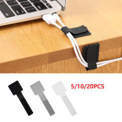 Reusable Zip Ties Secure Cord Storage Device Fixed Device Self-adhesive Data Cable Storage Velcro Desktop Cable Management Strap