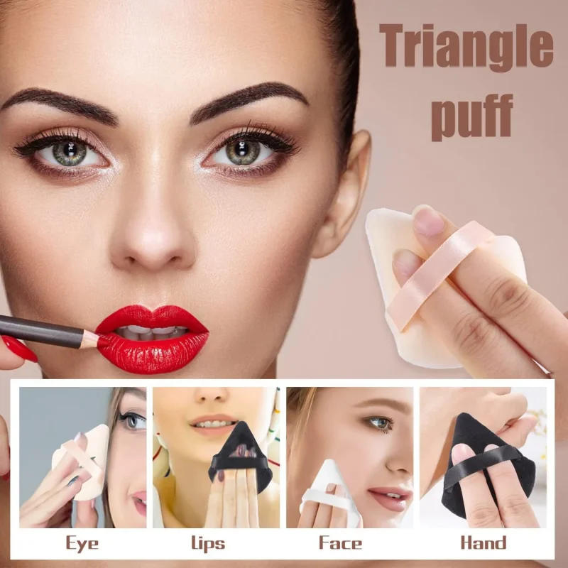 Description Picture 6 of item30pc Mini Velvet Makeup Puff Set Soft Cotton Triangle Powder Puff For Loose Powder Liquid Cosmetic Foundation Sponge Makeup Tool