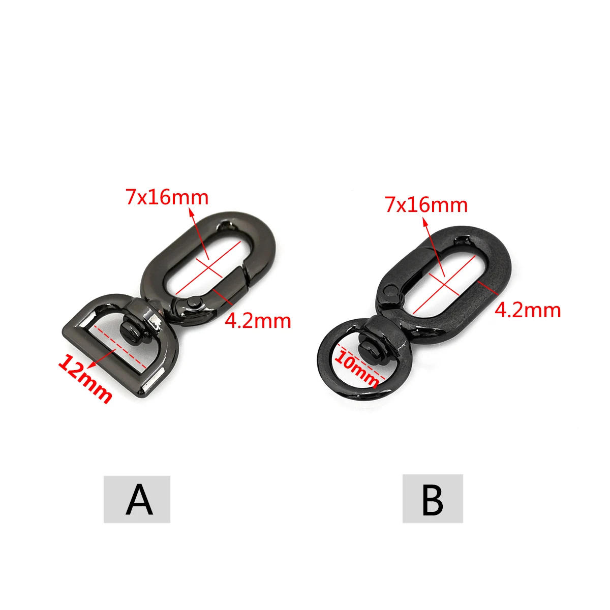 Description Picture 2 of item1pcs Metal Snap Hook Fashion Hang Buckle for Webbing Leather Craft Bag Strap Belt Garment Luggage DIY Accessory 10mm