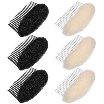 6 Pieces Volume Hair Base Set Styling Insert Braid Tool Hair Shaper Bump Up Combs Clips Sponge Hair Bun Updo Accessories Hair