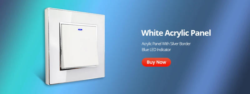 Description Picture 2 of itemWallpad EU Electric Outlet With USB Black Acrylic Panel With Silver Border 2 Way Wall Light Switch With Blue LED Indicator