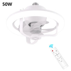 Rotary Ceiling Fan Light Intelligent Fan E27 Caliber With Remote Control Led Fan Lamp Living Room Bedroom Light Fan Integrated