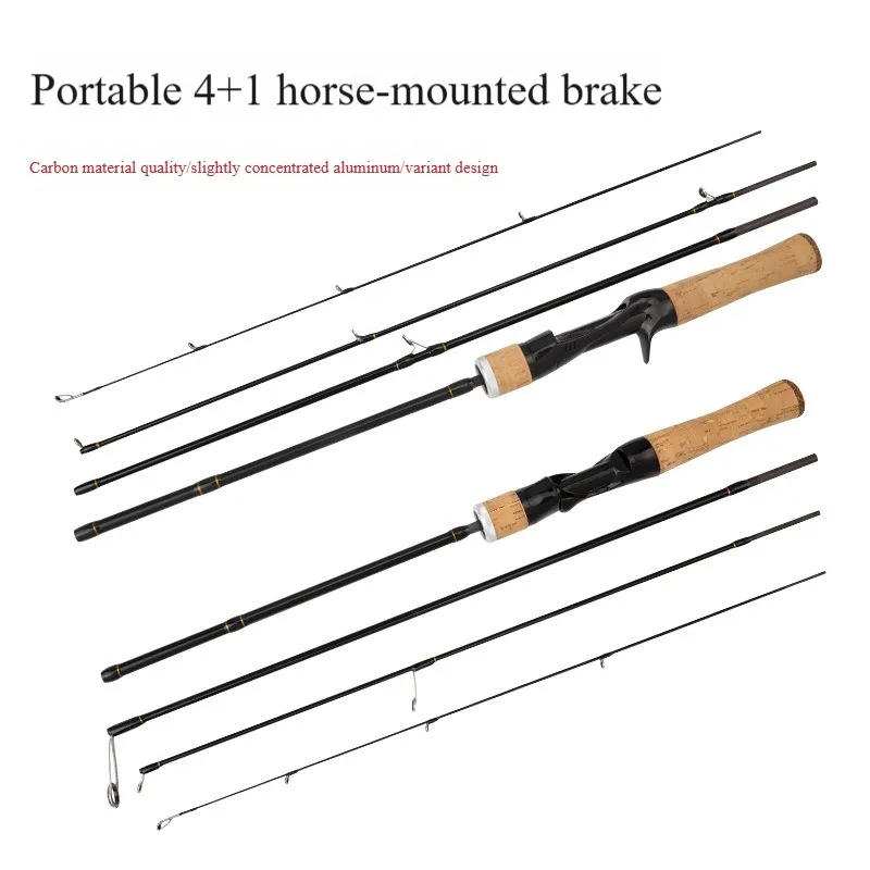 Description Picture 5 of itemTelescopic Lure Rod Carbon Fiber 1.5M 1.8M 4 Section Portable Fishing Rod Rods Wooden Handle Casting Fishing Tackle Trout Rod