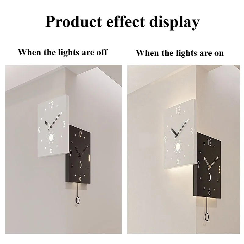 Description Picture 4 of itemLuxury Wall Clocks Nordic Stylish Corner Modern Living Room Dacorations Items Silent Wall Clocks Aesthetic Accessories for Home