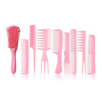 9pcs Hair Cutting Comb Barber Hair Styling Combs Wide Fine Teeth Set Anti Static Hairdressing Tool for Men Women Salon Home E74C