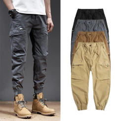 Lean Drawstring Casual Pants Solid Color Drawstring Hundred With Loose Version Of The Work Pants Loose Jogging Pants