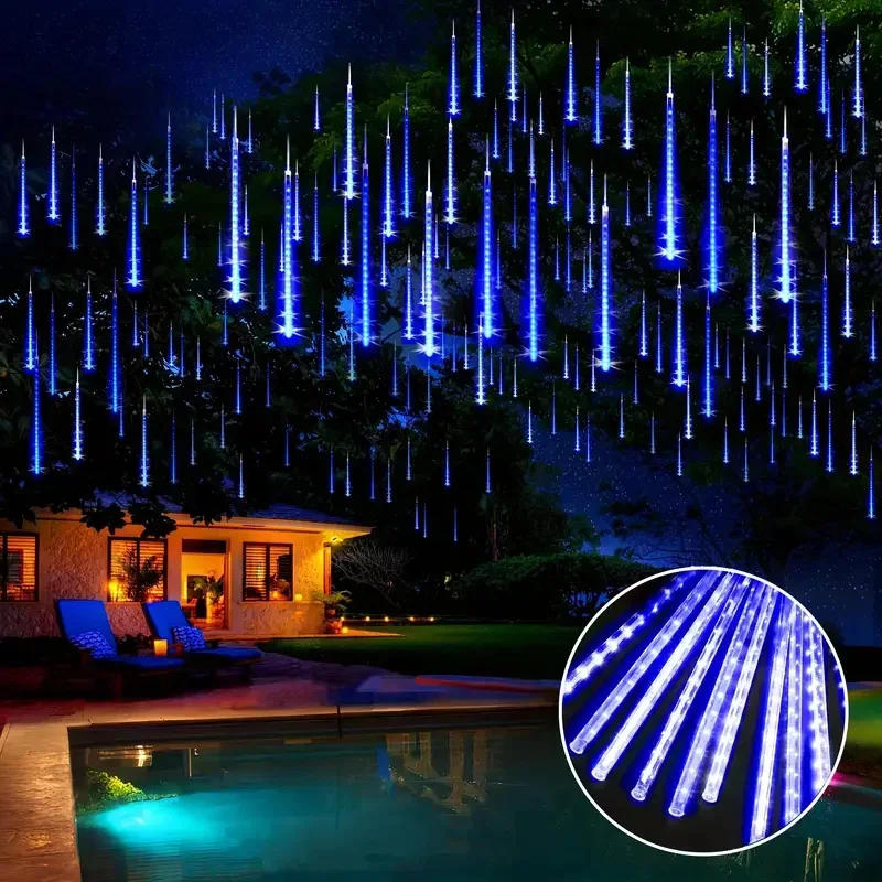 Description Picture 5 of item1/2/3/4 Set Meteor Shower String Lights Street Garlands Christmas Tree Decorations for Outdoor New Year Fairy Garden Lights 2024