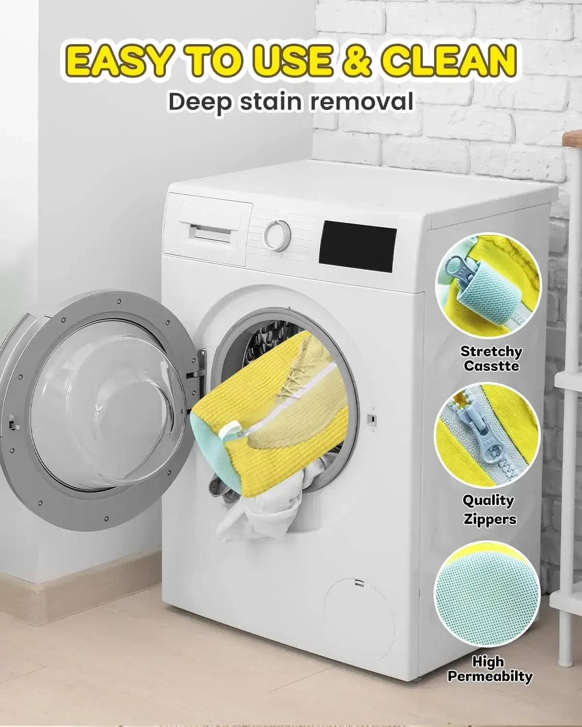 Description Picture 4 of itemReusable simulates hand washing Shoe Bags laundry washing machine shoe cleaner mesh laundry for travel mesh wash bags kit