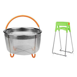 Stainless Steel Steamer Basket Set,Instant-Pot Accessories For Ninja Foodi Pressure Cooker & Multi Cooker,6Qt