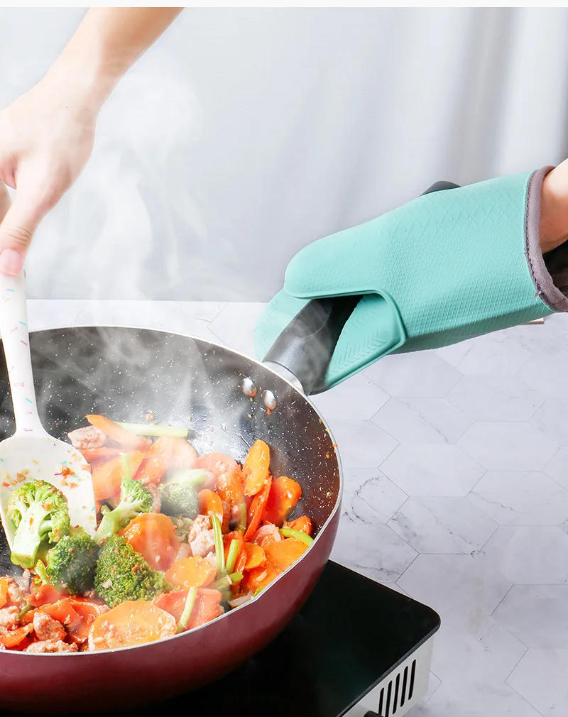Description Picture 5 of itemHeat Resistant Kitchen Baking Cooking Tool, One Piece Oven Baking, Hot Pot Mitts, BBQ Gloves, Silicone Microwave Gloves