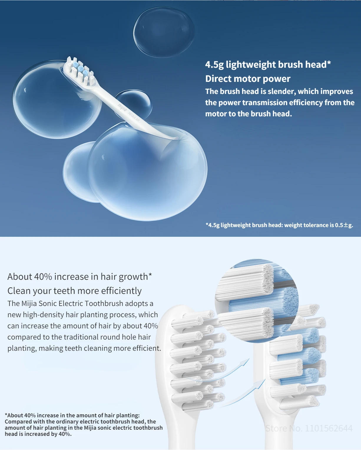 Description Picture 5 of itemIconic Brand Mijia T301/T302 Sonic Electric Toothbrush Head 3pcs Soft Toothbrush Head Original for T301 Sonic Brush Head Teeth Nozzles